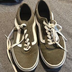 Vans Olive and White Men's Sneakers